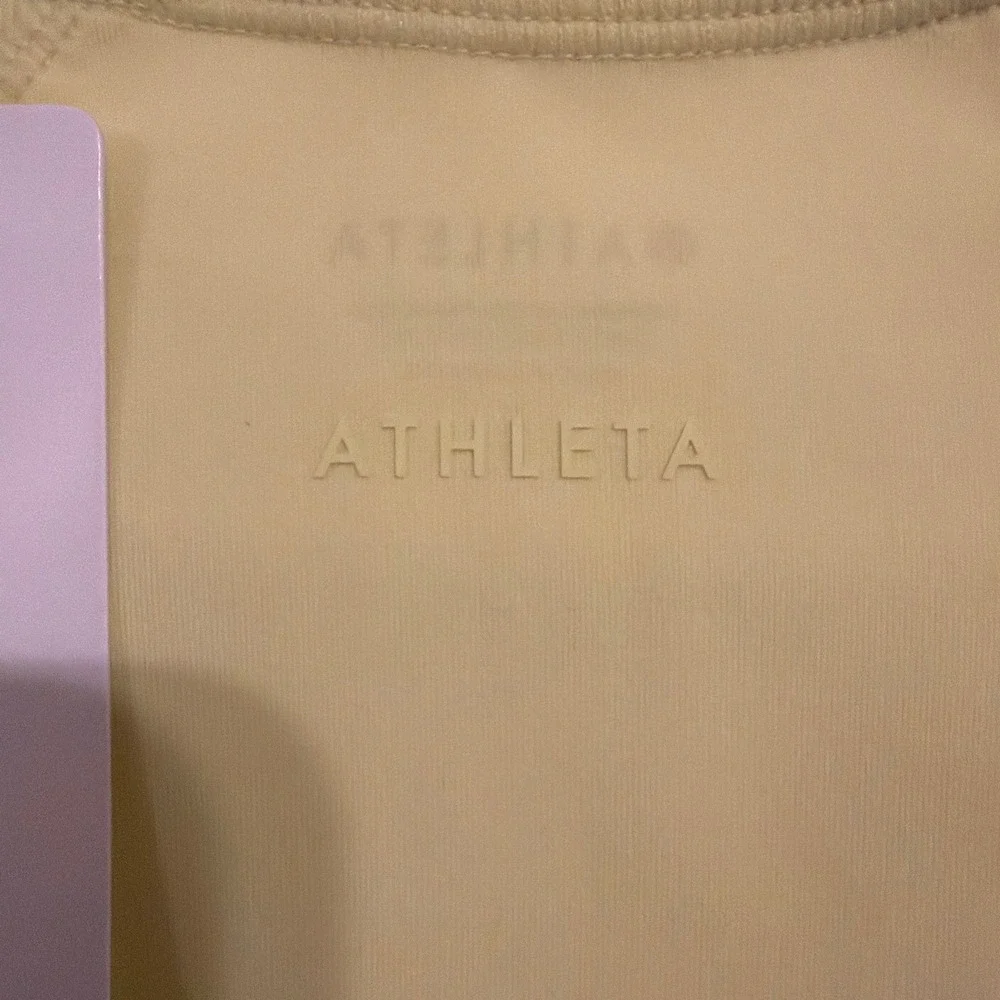 Athleta Crop Rashguard Long Sleeve Swim Top Yellow UPF 40+ Small NWT